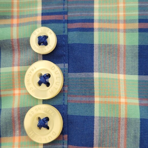 Lot of 2 Duluth Trading Co. Plaid Button Down Cotton Shirts Long & Short Sleeve - Picture 11 of 11
